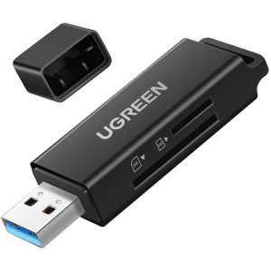 UGREEN SD Card Reader Portable USB 3.0 for TF SD Micro SD SDXC SDHC MMC RS-MMC Micro SDXC Micro SDHC UHS-I - Black - 40752