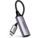 UGREEN USB C to HDMI Adapter Braided Cable 4K 60Hz Aluminum Type C Thunderbolt 3 Converter Male to Female - Black - 70444