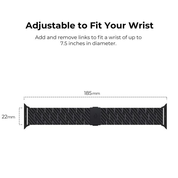 Apple Watch Band made from Pure Carbon Fiber for Apple Watch Series 7 45mm / Series 6,5,4 44mm / Series 3,2,1 42mm by PITAKA - Retro - Image 3