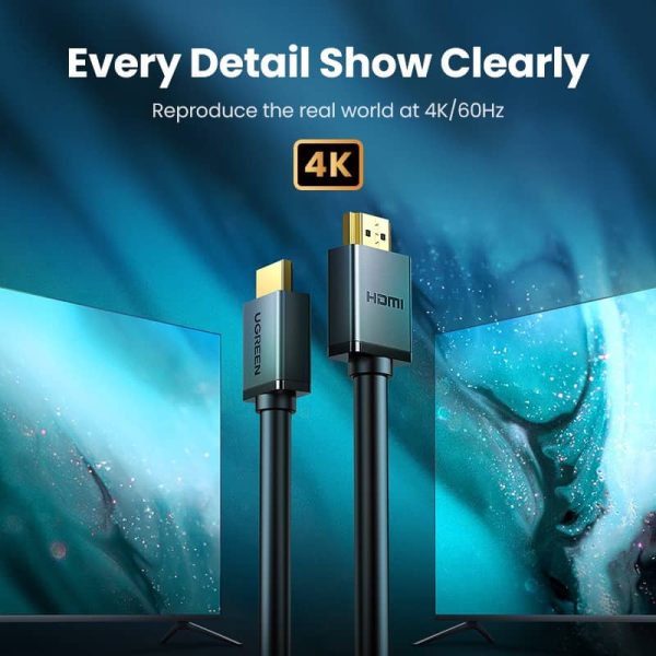 1 UGREEN HDMI Cable Copper Based High Speed HDMI 2.0 Cord 4K Compatible for UHD TV Monitor Computer Xbox 360 PS5 PS4 Blu-ray - 20M - 66 feet - Black - 10112 - Image 7