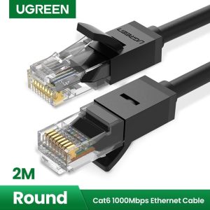 UGREEN Cat6 UTP Ethernet Network 1000 Mbps Support RJ45 Cable - Black - 2m - 7 feet - 20160