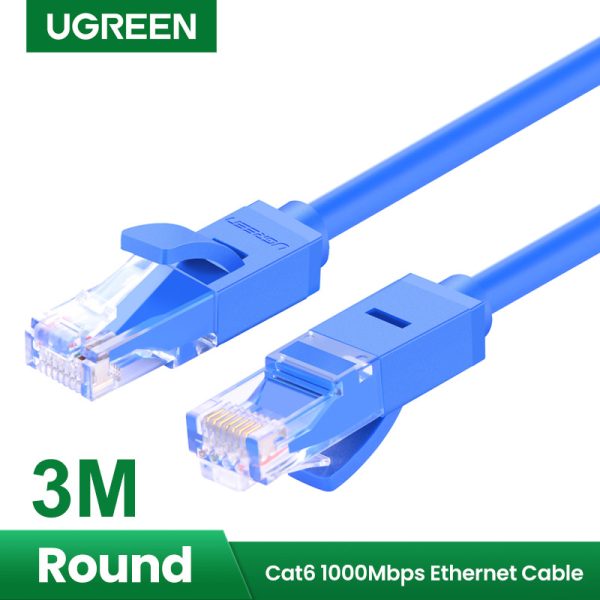 UGREEN Cat6 UTP Ethernet Network 1000 Mbps Support RJ45 Cable - Blue - 3m - 10 feet - 11203 - Image 1
