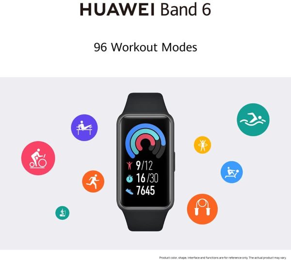 HUAWEI Band 6 Fitness Tracker Smartwatch for Men Women, 1.47''AMOLED Color Screen, SpO2,24H Heart Rate Monitor,14 Days Battery Life,Female Cycle Tracker, 5ATM Waterproof, Global Version - Black - Image 8