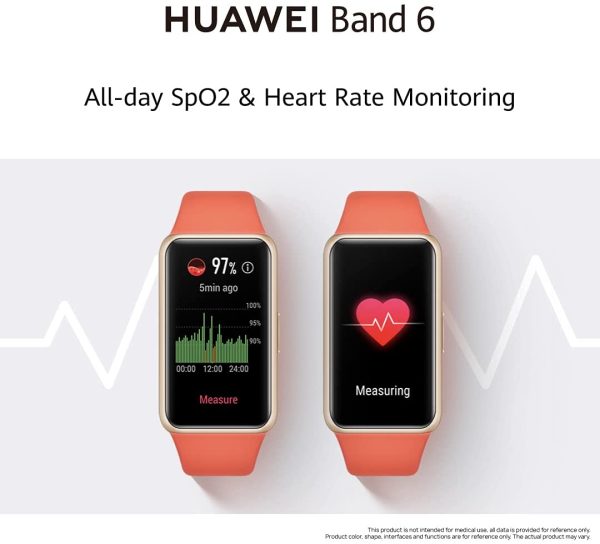 HUAWEI Band 6 Fitness Tracker Smartwatch for Men Women, 1.47''AMOLED Color Screen, SpO2,24H Heart Rate Monitor,14 Days Battery Life,Female Cycle Tracker, 5ATM Waterproof, Global Version - Black - Image 6