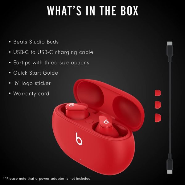 Beats Studio Buds – True Wireless Noise Cancelling Earbuds – Compatible with Apple & Android, Built-in Microphone, IPX4 Rating, Sweat Resistant Earphones, Class 1 Bluetooth Headphones - Red - OP - Image 3