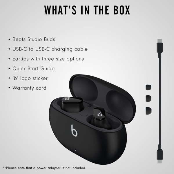 Beats Studio Buds – True Wireless Noise Cancelling Earbuds – Compatible with Apple & Android, Built-in Microphone, IPX4 Rating, Sweat Resistant Earphones, Class 1 Bluetooth Headphones - Black - OP - Image 2