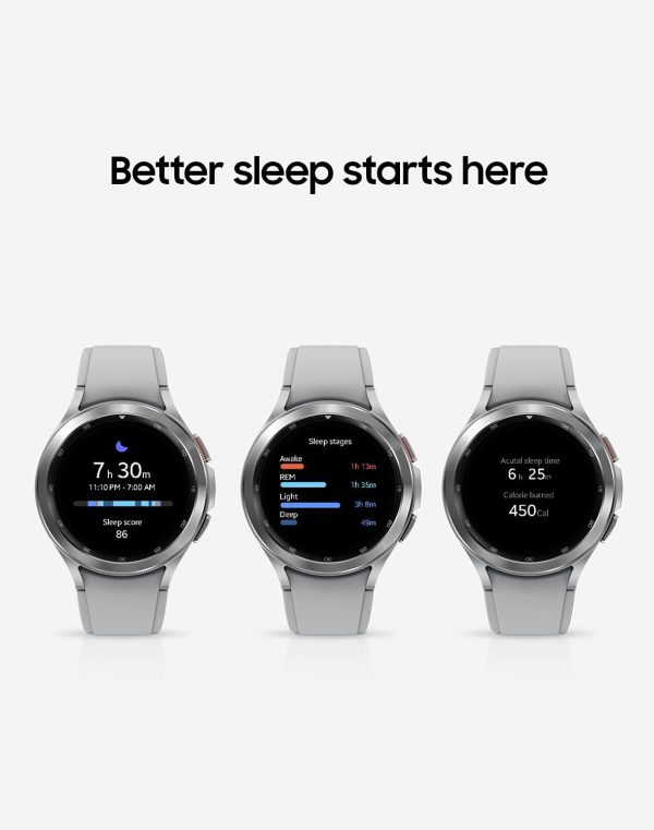 SAMSUNG Galaxy Watch 4 Classic 46mm Smartwatch with ECG Monitor Tracker for Health Fitness Running Sleep Cycles Bluetooth GPS Version - Silver - R890 - Image 4