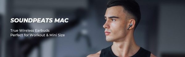 SoundPEATS Mac True Wireless Earbuds, IPX7 Waterproof Bluetooth Headphones, Sports Earphones with Superior Sound, 60 Hrs Playtime, Touch Control, USB-C Charge, Single/Twin Mode, Mini Size (0.12oz) - Black - AMT - Image 7