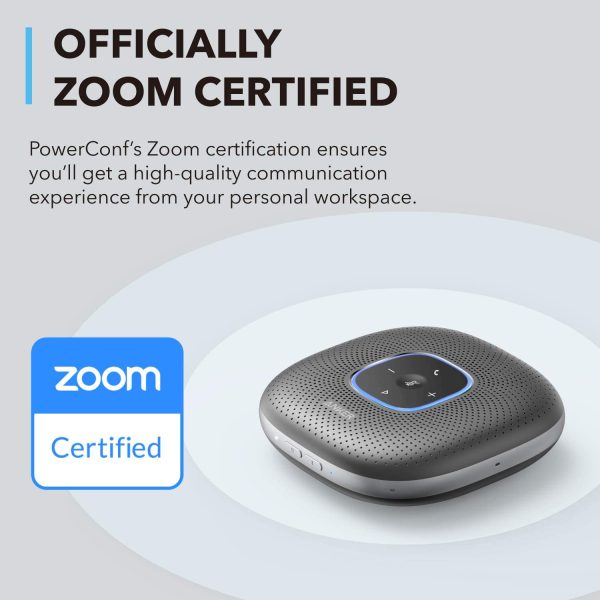 Anker PowerConf Bluetooth Speakerphone, 6 Mics, Enhanced Voice Pickup, 24H Call Time, Zoom Certified Bluetooth Conference Speaker - A3301H11 - Black - OP - Image 4