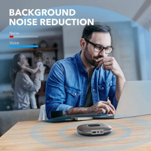 Anker PowerConf Bluetooth Speakerphone, 6 Mics, Enhanced Voice Pickup, 24H Call Time, Zoom Certified Bluetooth Conference Speaker - A3301H11 - Black - OP - Image 5