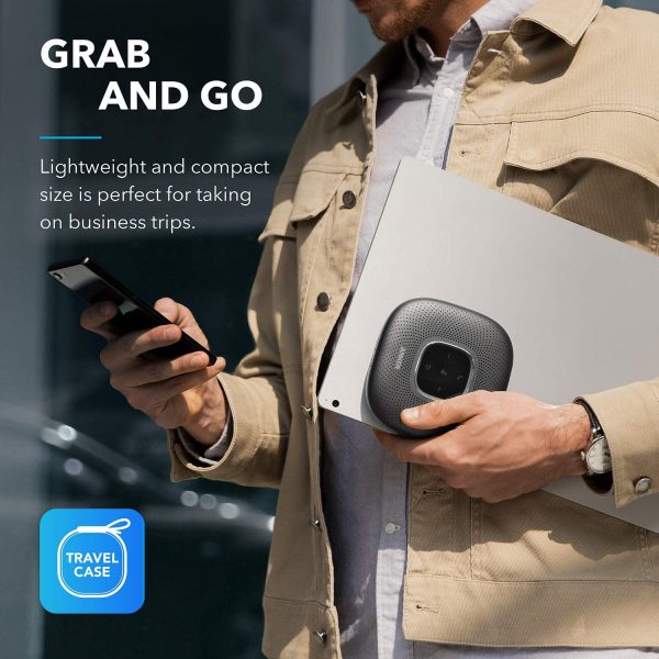 Anker PowerConf Bluetooth Speakerphone, 6 Mics, Enhanced Voice Pickup, 24H Call Time, Zoom Certified Bluetooth Conference Speaker - A3301H11 - Black - OP - Image 6