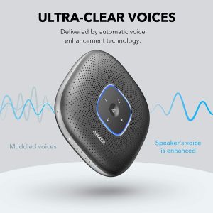Anker PowerConf Bluetooth Speakerphone, 6 Mics, Enhanced Voice Pickup, 24H Call Time, Zoom Certified Bluetooth Conference Speaker - A3301H11 - Black - OP - Image 7