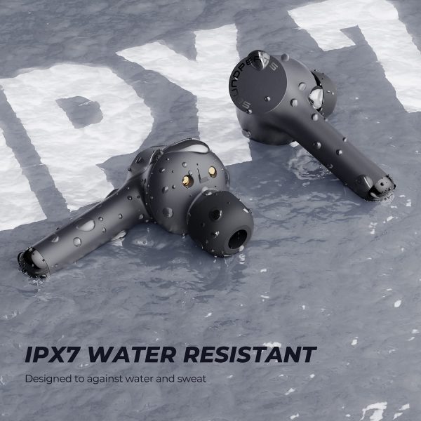 SoundPEATS Mac True Wireless Earbuds, IPX7 Waterproof Bluetooth Headphones, Sports Earphones with Superior Sound, 60 Hrs Playtime, Touch Control, USB-C Charge, Single/Twin Mode, Mini Size (0.12oz) - Black - AMT - Image 6