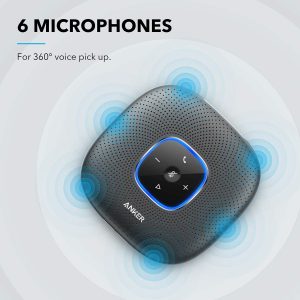 Anker PowerConf Bluetooth Speakerphone, 6 Mics, Enhanced Voice Pickup, 24H Call Time, Zoom Certified Bluetooth Conference Speaker - A3301H11 - Black - OP - Image 3