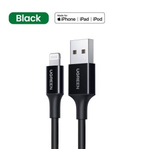 UGREEN USB A to Lightning Cable MFi Certified iPhone Charging Cable Type A to Lightning Cable Nickel Plating ABS Shell - 3 Feet - Black -  80822