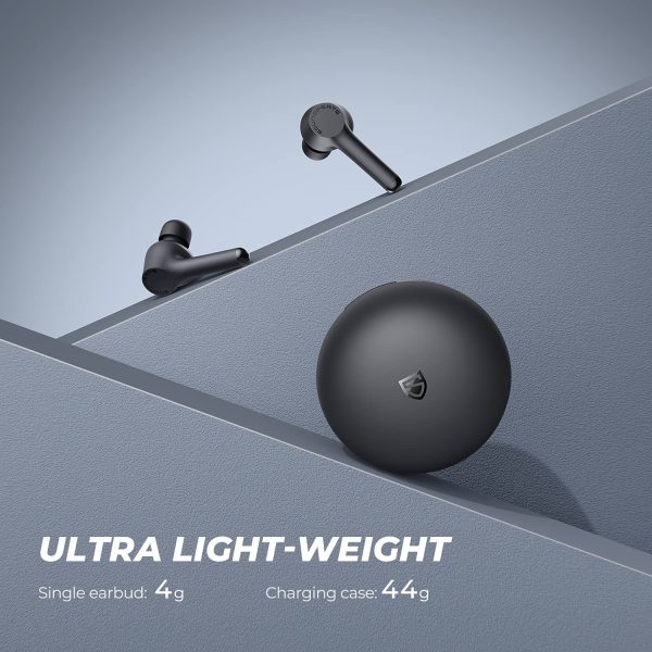 SoundPEATS Mac True Wireless Earbuds, IPX7 Waterproof Bluetooth Headphones, Sports Earphones with Superior Sound, 60 Hrs Playtime, Touch Control, USB-C Charge, Single/Twin Mode, Mini Size (0.12oz) - Black - AMT - Image 9