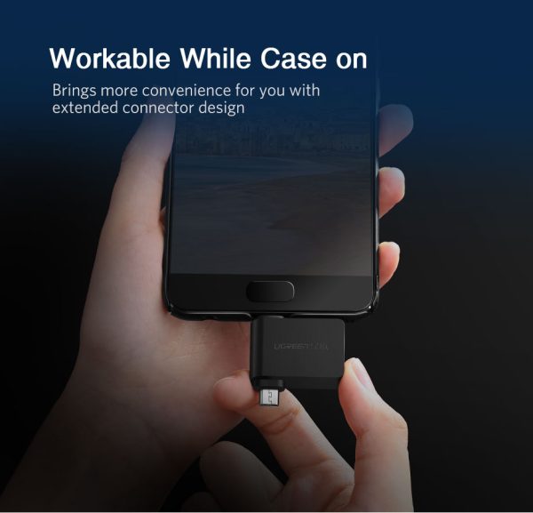 UGREEN 2 in 1 Adapter USB Male to Micro USB & Type C - 30453 - Black - Image 10