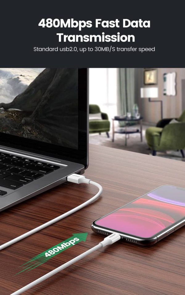 UGREEN USB A to Lightning Cable MFi Certified iPhone Charging Cable Type A to Lightning Cable Nickel Plating ABS Shell - 3 Feet - Black -  80822 - Image 13