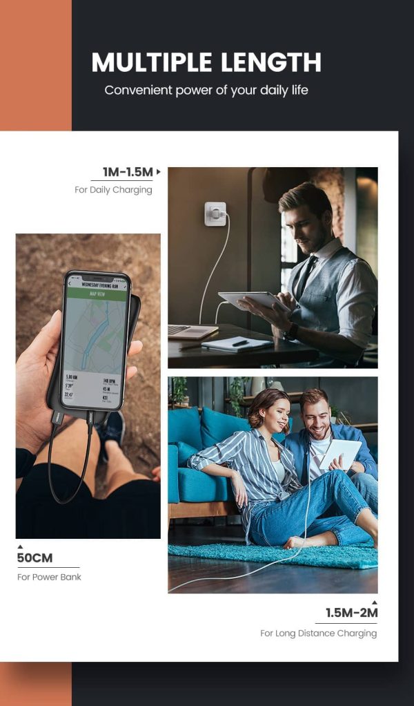 UGREEN USB A to Lightning Cable MFi Certified iPhone Charging Cable Type A to Lightning Cable Nickel Plating ABS Shell - 3 Feet - Black -  80822 - Image 4