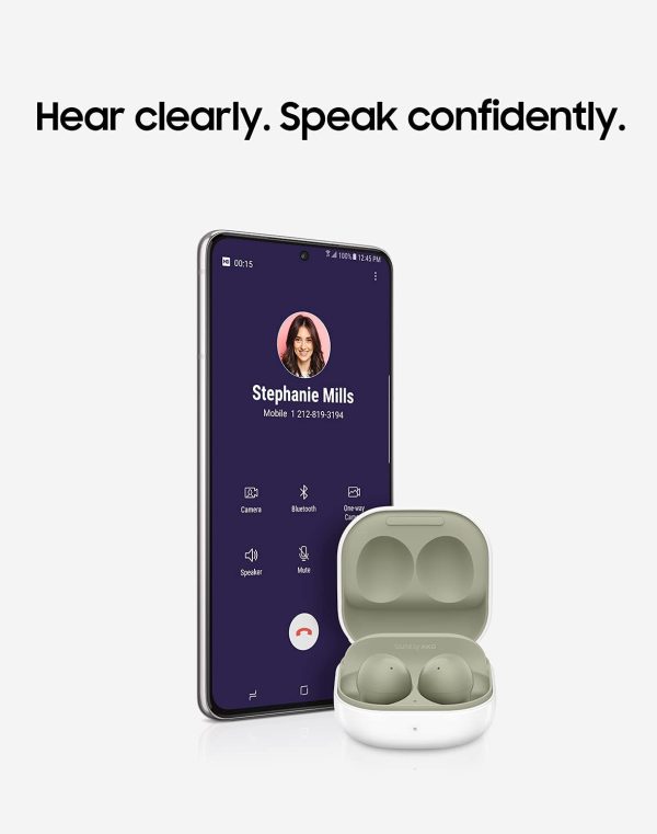 SAMSUNG Galaxy Buds 2 True Wireless Earbuds Noise Cancelling Ambient Sound Bluetooth Lightweight Comfort Fit Touch Control - Olive - Image 4