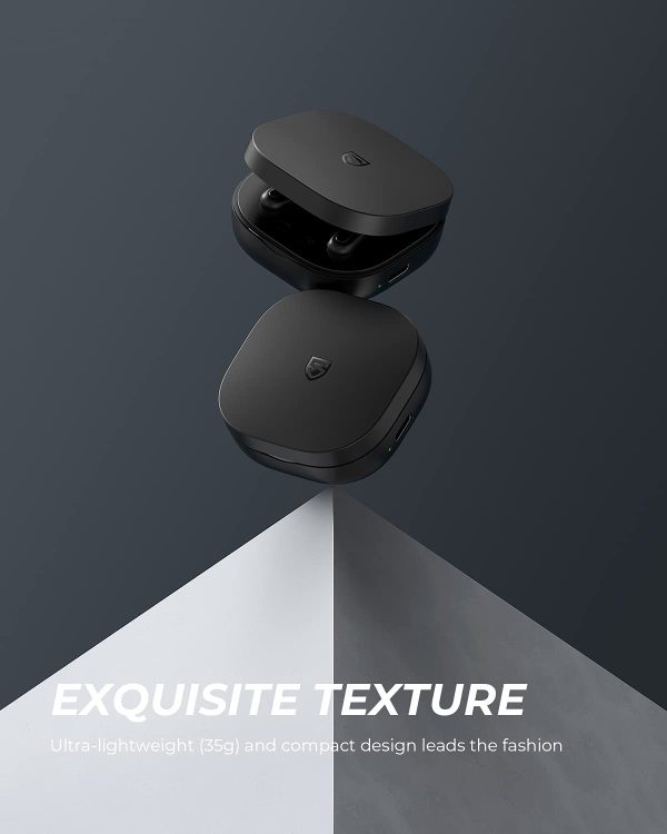 SoundPEATS True Air 2 Plus Wireless Earbuds Qualcomm QCC3040 Bluetooth 5.2 Headphones Wireless Earphones with aptX-Adaptive, TrueWireless Mirroring, 4-Mic and CVC Noise Cancellation, Total 25 Hours - Black - AMT - Image 8