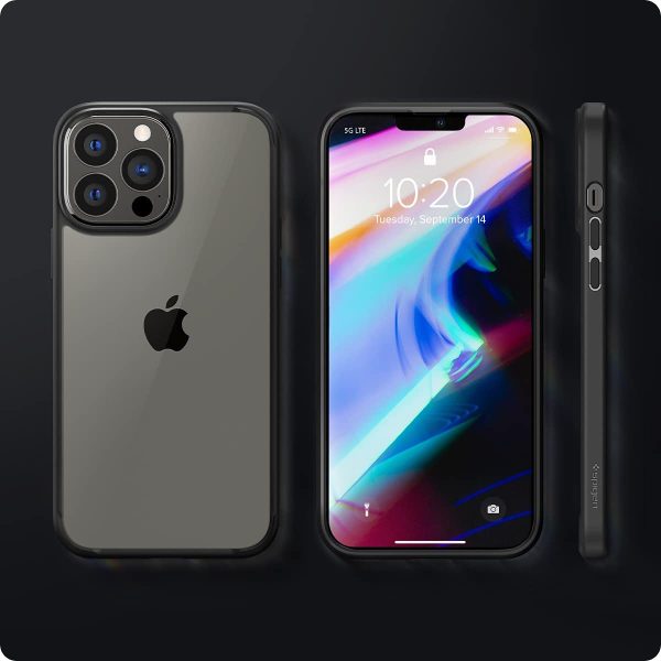 51K-ZfufRQL._AC_SL1200_ Apple iPhone 13 Pro Ultra Hybrid TPU + PC Case by Spigen - ACS03262 - Matte Black - Image 6