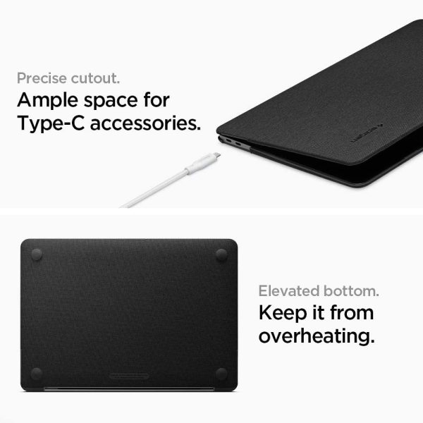 MacBook Air Spigen Thin Fit Case 2020/2019/2018 Release A2337 M1 / A2179 / A1932 - Black - 071CS25963 - Image 2