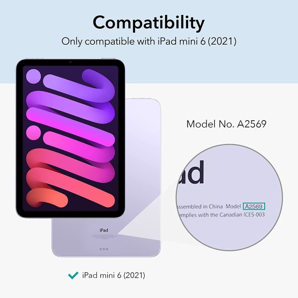 iPad mini 6 2021 Rebound Hybrid Case Detachable Magnetic Cover, Hybrid Back Shell, Supports Pencil 2 - Frosted Black - Image 2