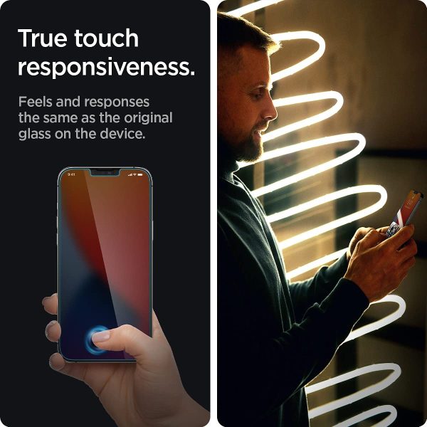61JXzLemRqL._AC_SL1200_ Apple iPhone 14 Plus / Apple iPhone 13 Pro Max EZ Fit Screen Protector Case Friendly by Spigen - 2 PACK - AGL03375 - Image 3