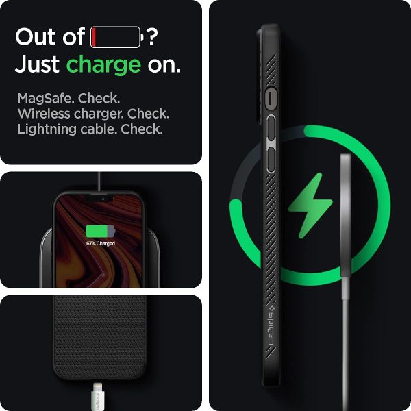 61RuSeg21oL._AC_SL1200_ Apple iPhone 13 Pro Liquid Air Case by Spigen - ACS03258 - Matte Black - Image 6