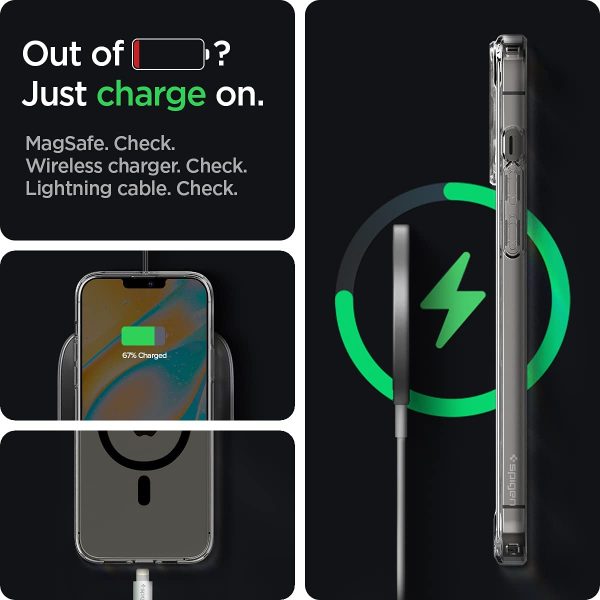 61SlV3q5m3L._AC_SL1200_ Apple iPhone 13 Pro Ultra Hybrid Mag MagSafe Enabled Case by Spigen - ACS03268 - Black - Image 5