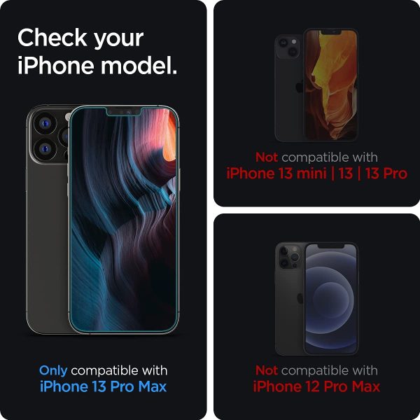 61Tgx4g6hxL._AC_SL1200_ Apple iPhone 14 Plus / Apple iPhone 13 Pro Max EZ Fit Screen Protector Case Friendly by Spigen - 2 PACK - AGL03375 - Image 6