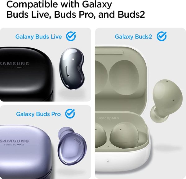 Galaxy Buds 2 Pro 2022 / Buds 2 / Buds Pro / Buds Live Case Spigen Classic Fit - Matte Black - ASD01444 - Image 4