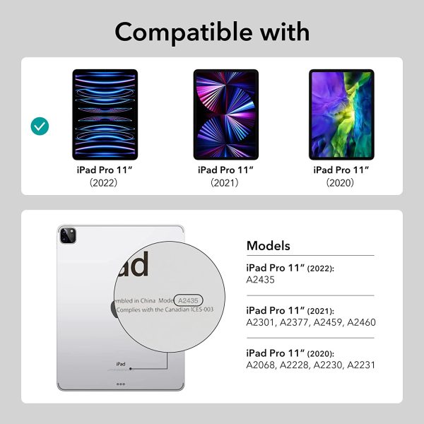 iPad 11 Pro 2021 Rebound Magnetic Smart Case Convenient Magnetic Attachment Supports Pencil Pairing & Charging - Silver Gray also iPad Pro 11 2020 & 2018 - Image 2