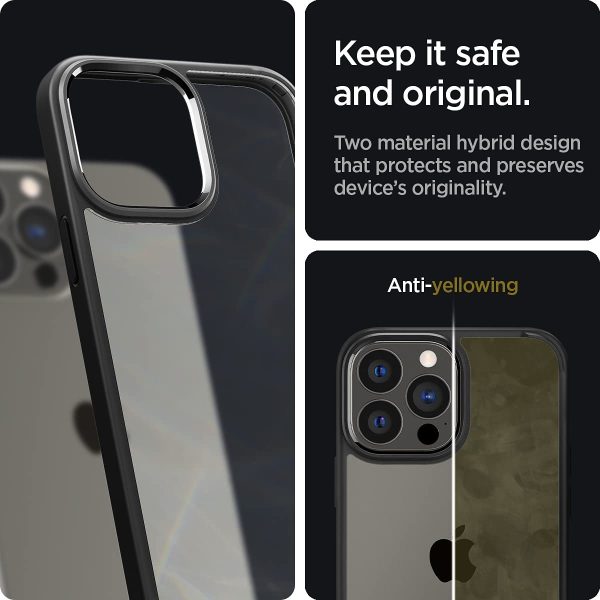 61k7a2R7g7L._AC_SL1200_ Apple iPhone 13 Pro Ultra Hybrid TPU + PC Case by Spigen - ACS03262 - Matte Black - Image 3