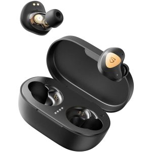 SoundPEATS Truengine 3 SE Wireless Earbuds with Dual Dynamic Drivers, 30 Hours Playtime, Touch Control, Bluetooth Headphones with Dual Mic, Stereo Sound in-Ear Earphones, Compact Charging Case - Black