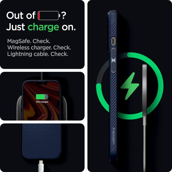 Apple iPhone 13 Pro Max Liquid Air Case by Spigen - ACS03202 - Navy Blue - Image 3