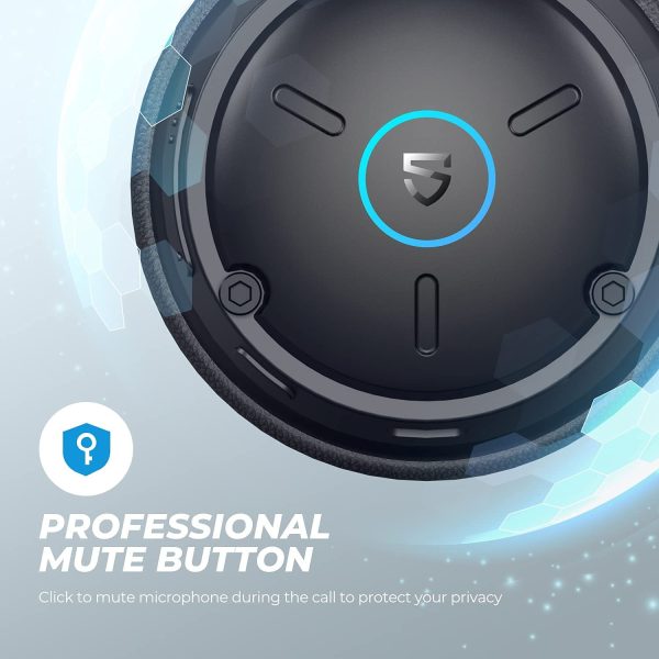 SoundPEATS A7 Headset Bluetooth Wireless with Microphone, QCC3020 Bluetooth 5.0 Headphone Trucker Headset with Mute Mic AI Noise Cancellation 30Hrs Talktime for Home Office Call Center Skype - Black - Image 2