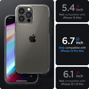 Apple iPhone 13 Pro Max Ultra Hybrid TPU + PC Case by Spigen - ACS03204 - Crystal Clear - Image 7