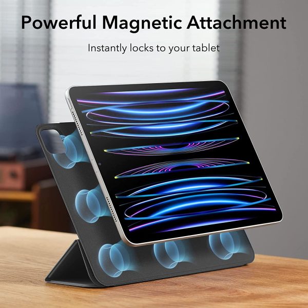 iPad Pro 11 2022 / 2021 / 2020 Rebound Magnetic Smart Case Convenient Magnetic Attachment Supports Pencil Pairing & Charging - Rugged Black - Image 7