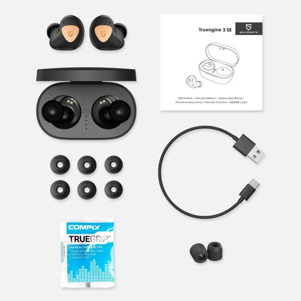 713gB6t3DyL._AC_SL1500_ SoundPEATS Truengine 3 SE Wireless Earbuds with Dual Dynamic Drivers, 30 Hours Playtime, Touch Control, Bluetooth Headphones with Dual Mic, Stereo Sound in-Ear Earphones, Compact Charging Case - Black - Image 8