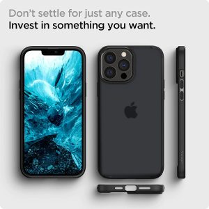 Apple iPhone 13 Pro Max Ultra Hybrid Matte TPU + PC Case by Spigen - ACS03619 - Frost Black - Image 2