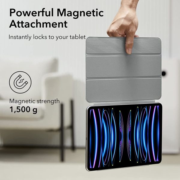 iPad 11 Pro 2021 Rebound Magnetic Smart Case Convenient Magnetic Attachment Supports Pencil Pairing & Charging - Silver Gray also iPad Pro 11 2020 & 2018 - Image 4