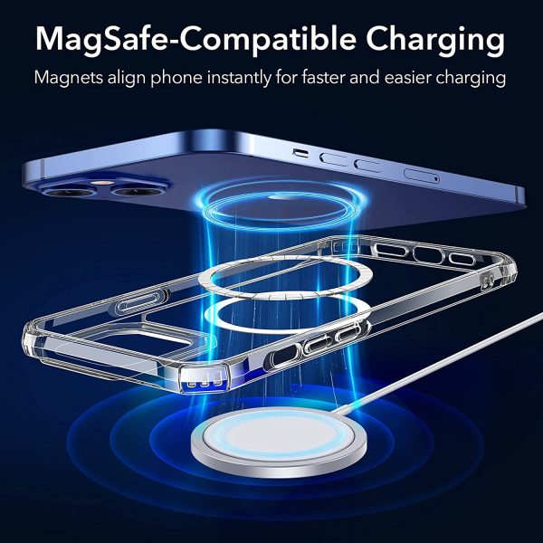 Apple iPhone 13 Air Armor Rugged TPU Case with Halolock Magnetic Ring for MagSafe Enabled Charging - Clear - Image 8