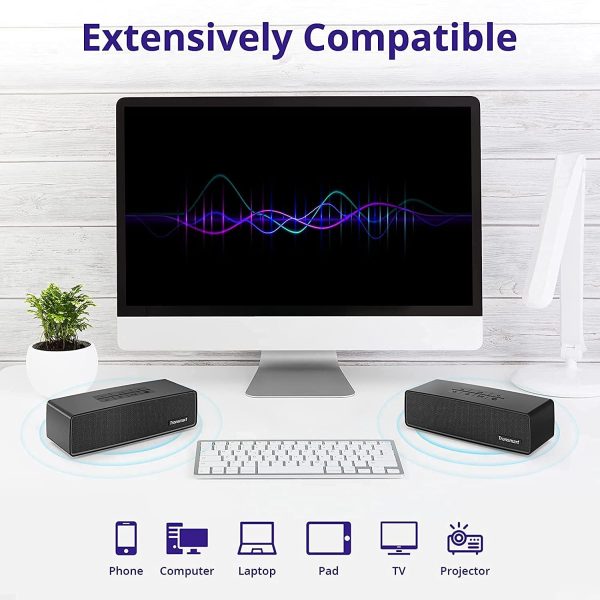 Tronsmart Studio 30W Bluetooth Home Speaker, Metal Wireless Speakers, Lossless High Fidelity with 20W Subwoofer, Sync Up to 100+ Speakers, 15H, USB-C, Waterproof, Indoors Outdoors - Black - Image 7