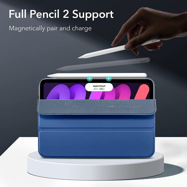 iPad mini 6 2021 Rebound Magnetic Smart Case Convenient Magnetic Attachment Supports Pencil Pairing & Charging - Navy Blue - Image 6