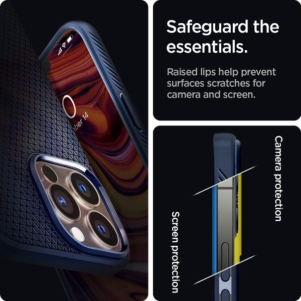 Apple iPhone 13 Pro Max Liquid Air Case by Spigen - ACS03202 - Navy Blue - Image 7