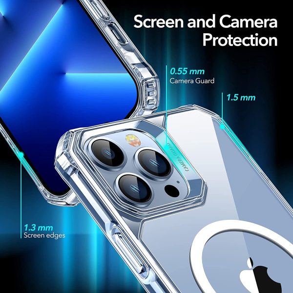 Apple iPhone 13 Pro Max Air Armor Rugged TPU Case with Halolock Magnetic Ring for MagSafe Enabled Charging - Clear - Image 4