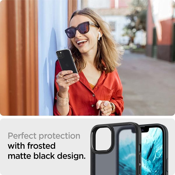 Apple iPhone 13 Ultra Hybrid Matte TPU + PC Case by Spigen - ACS03623 - Frost Black - Image 4