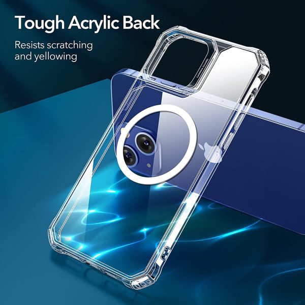 Apple iPhone 13 Air Armor Rugged TPU Case with Halolock Magnetic Ring for MagSafe Enabled Charging - Clear - Image 6